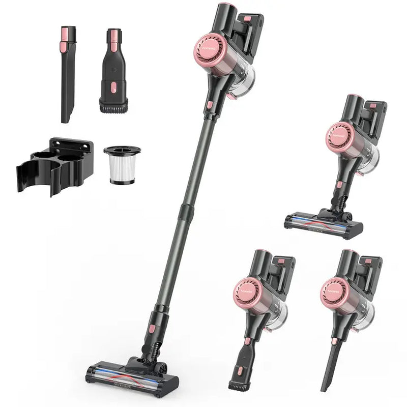 Pink Cordless Vacuum Cleaner 28Kpa Suction, 8-in-1, 50 Min Runtime, works on  All Surfaces